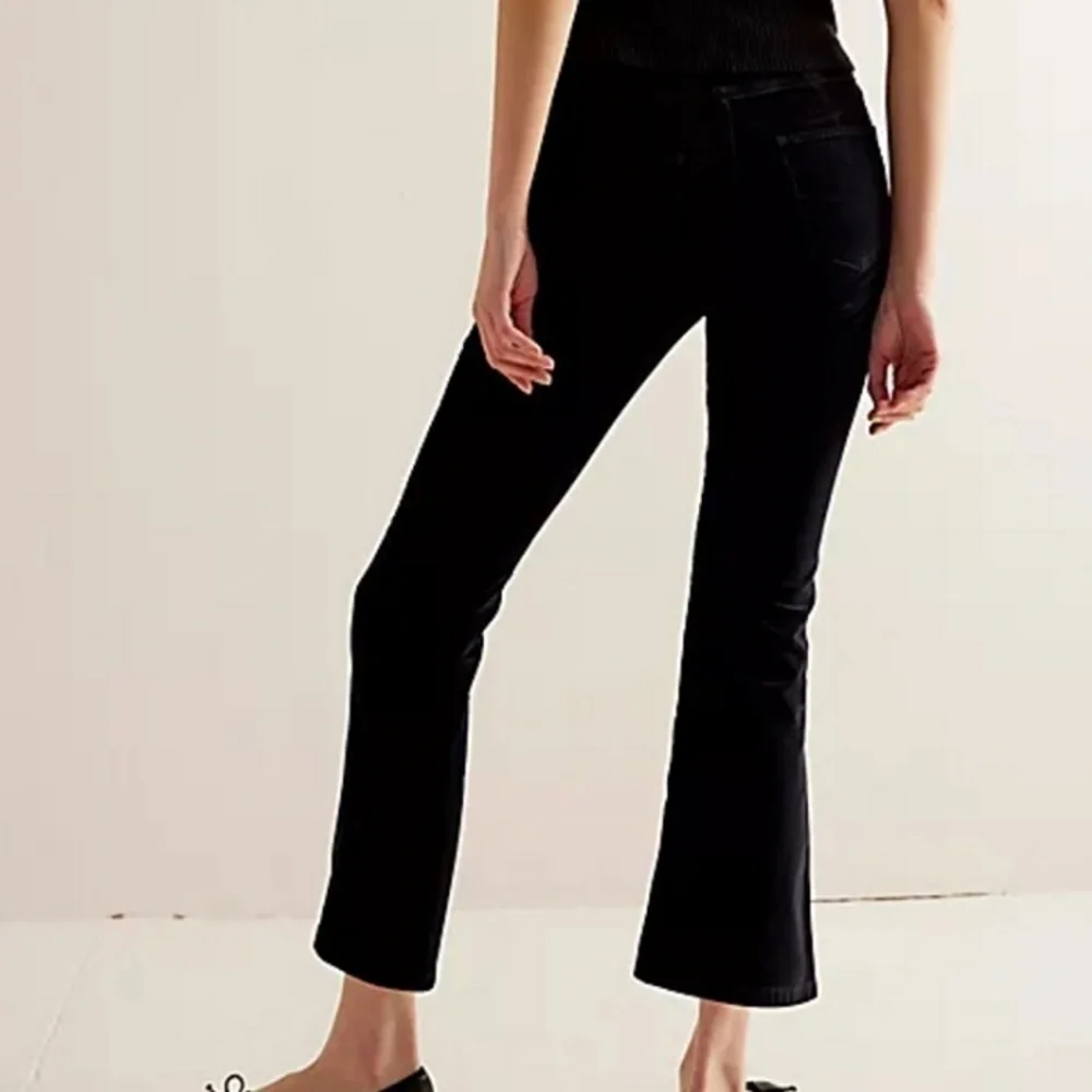 Free People In My Feelings Velvet Crop Slim Flare Pants